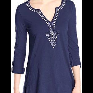 Lilly Pulitzer Eliana Long Sleeve Tunic in Navy XS